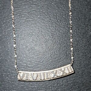 NEW Sterling Silver Roman Numeral Curved Bar Atlas Necklace VIVIIIXXII 6,8,10,12